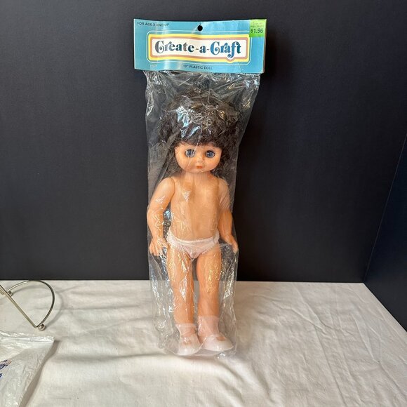 Create-a-Craft Angel Doll 13" – Brown, Sleepy Eyes Like #3049P Fibre-Craft - Picture 2 of 13